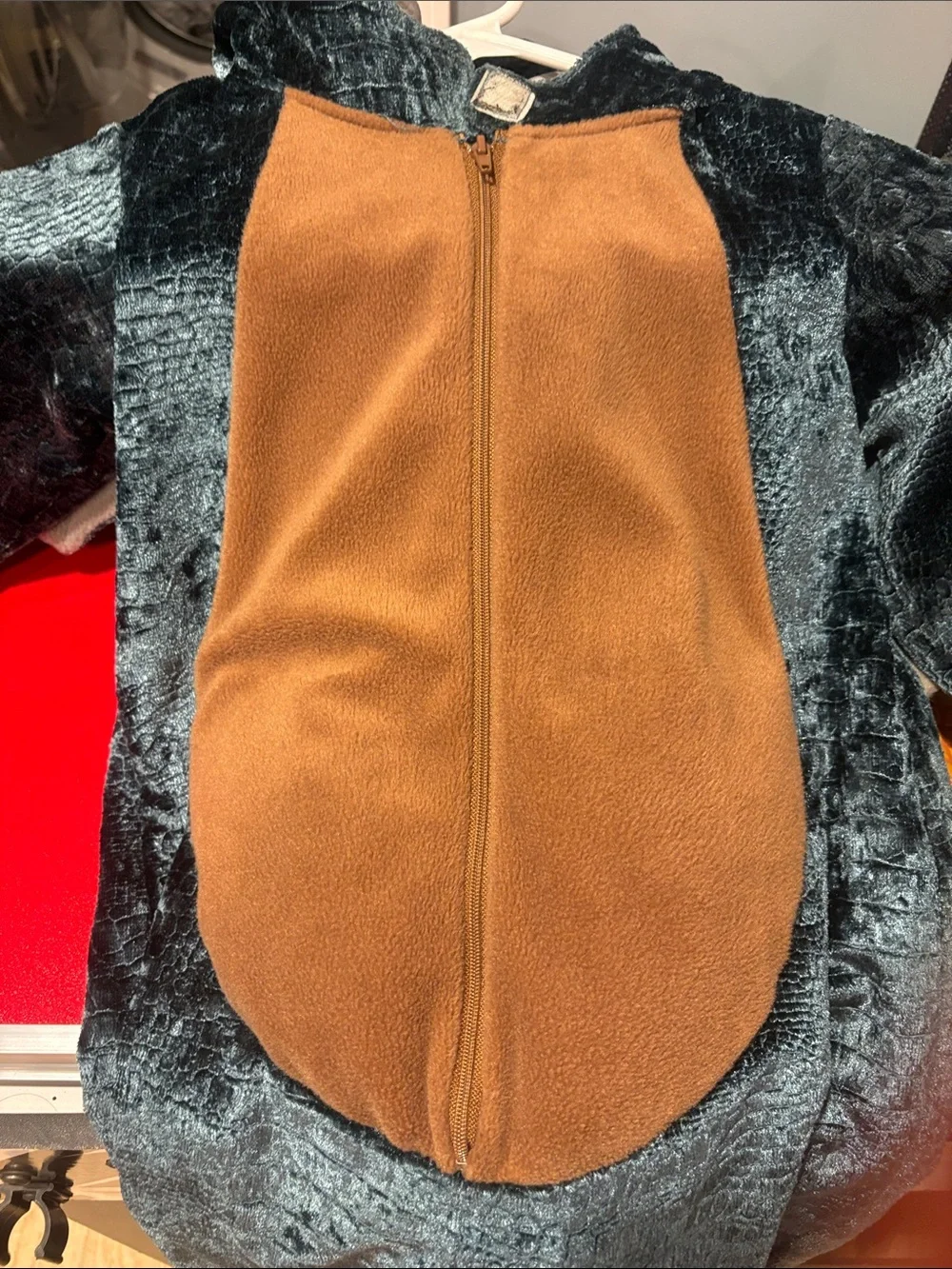 FAO Schwarz Teal and Brown Dragon Costume with Hooded Headpiece